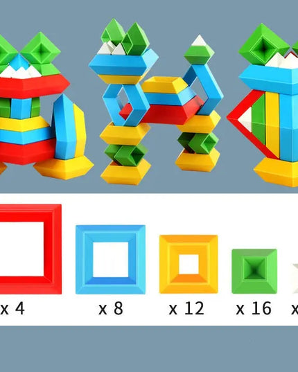 Kids Rainbow Tower Ring Wooden Jenga Color Cognitive Set Shapes Building Blocks Montessori Educational Toys for Kids beldemo5-toys2