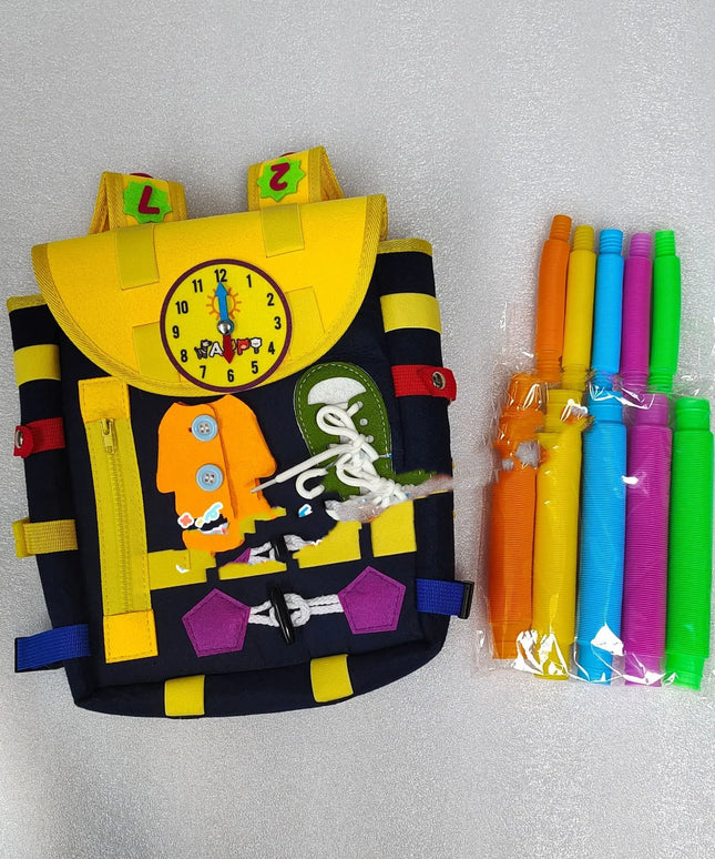 Toddler Busy Board Backpack With Buckles And Learning Activity Toys Develop Basic Life Skills beldemo5-toys2