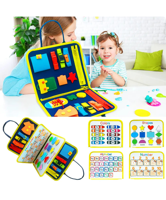New Busy Book Children's Busy Board Dressing And Buttoning Learning Baby Early Education Preschool Sensory Learning Toy beldemo5-toys2