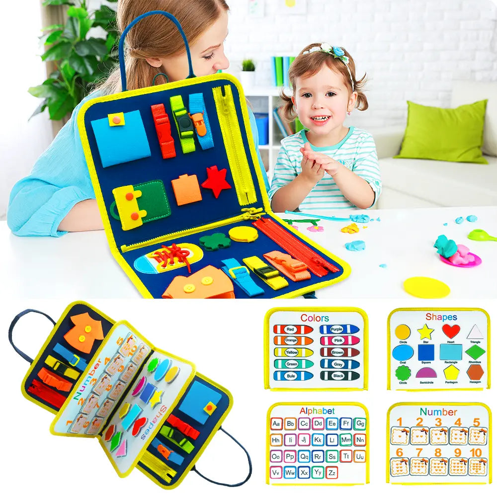 New Busy Book Children's Busy Board Dressing And Buttoning Learning Baby Early Education Preschool Sensory Learning Toy beldemo5-toys2