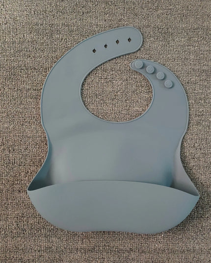 Soft Waterproof Silicone Baby Bib with Food Catcher, Baby Silicone Bib Bells toys