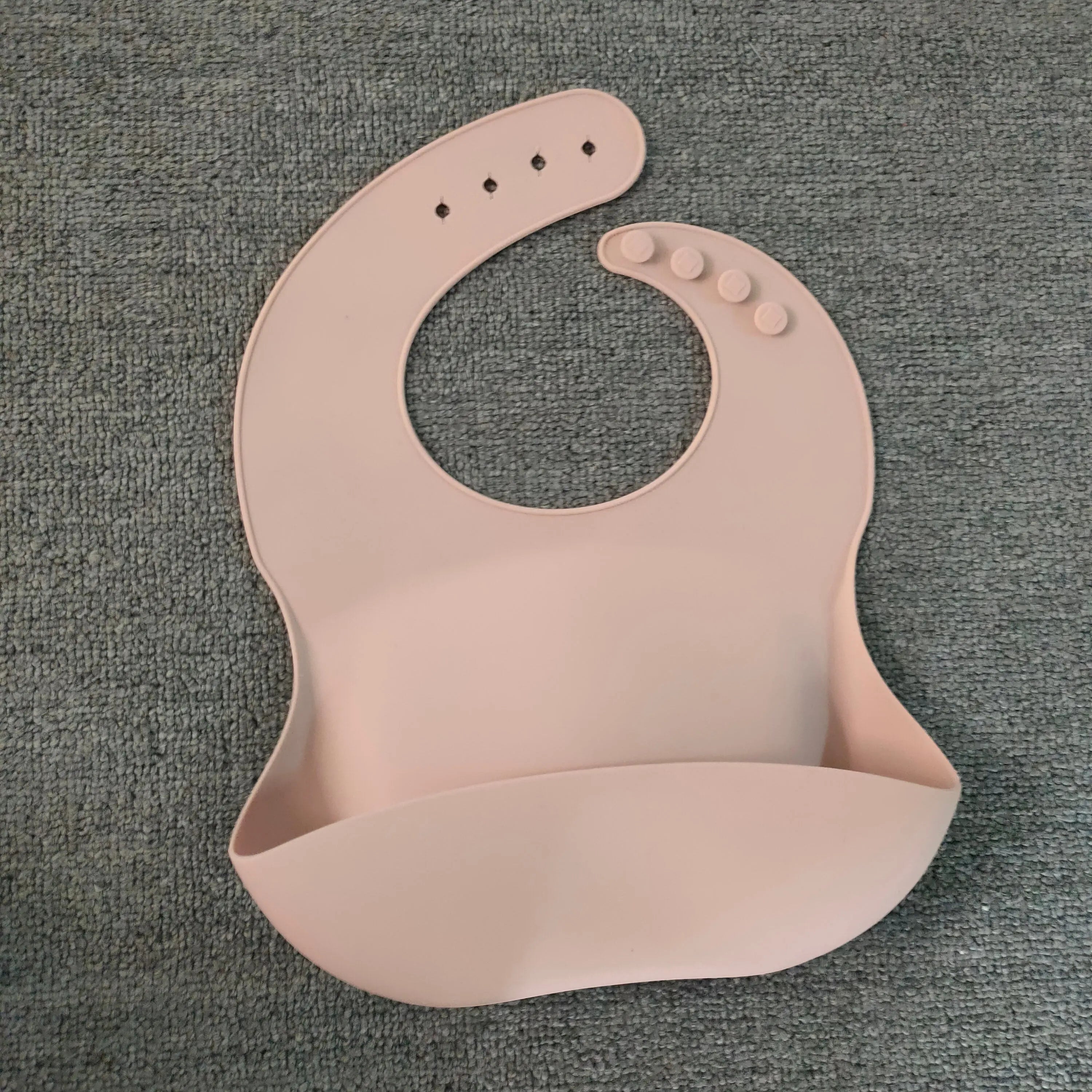 Soft Waterproof Silicone Baby Bib with Food Catcher, Baby Silicone Bib Bells toys