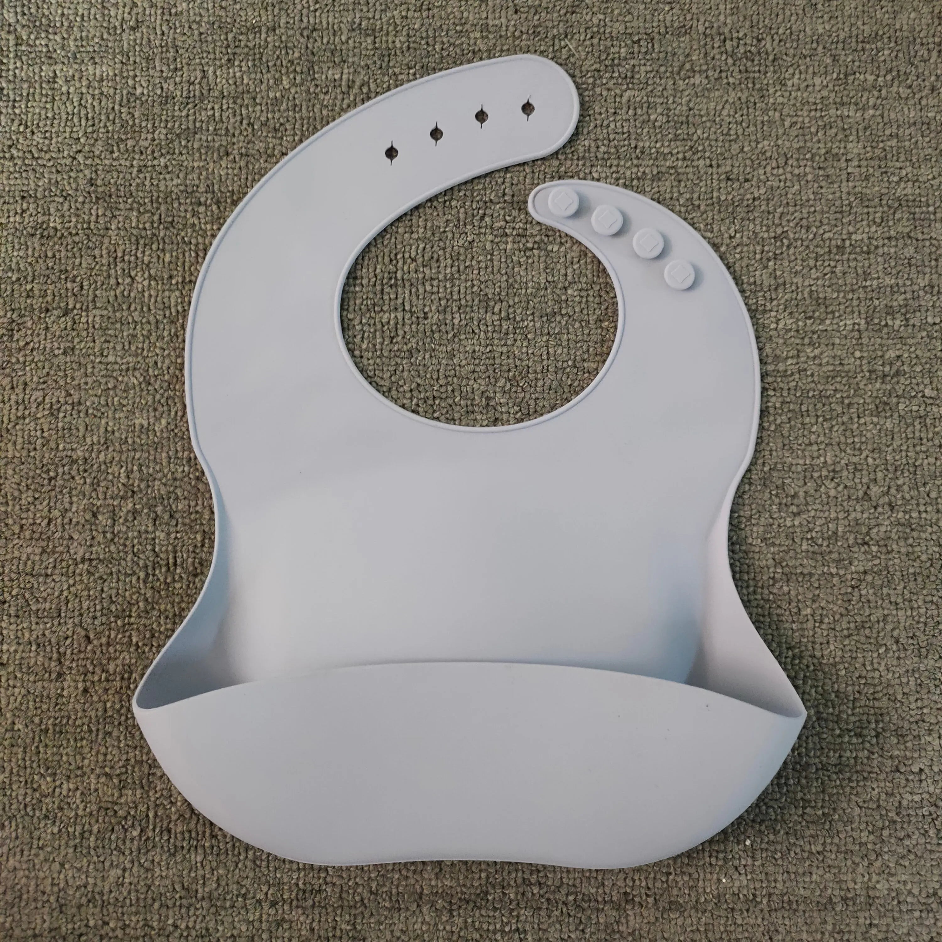 Soft Waterproof Silicone Baby Bib with Food Catcher, Baby Silicone Bib Bells toys