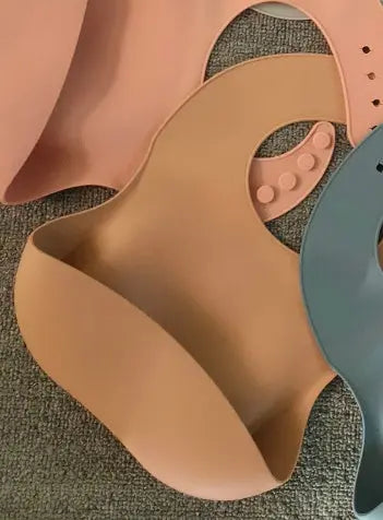 Soft Waterproof Silicone Baby Bib with Food Catcher, Baby Silicone Bib Bells toys