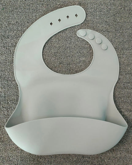 Soft Waterproof Silicone Baby Bib with Food Catcher, Baby Silicone Bib Bells toys