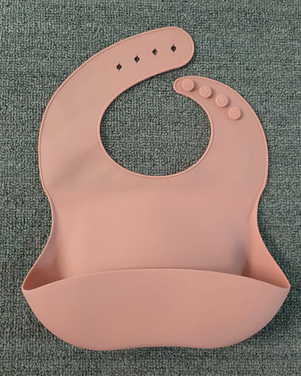 Soft Waterproof Silicone Baby Bib with Food Catcher, Baby Silicone Bib Bells toys