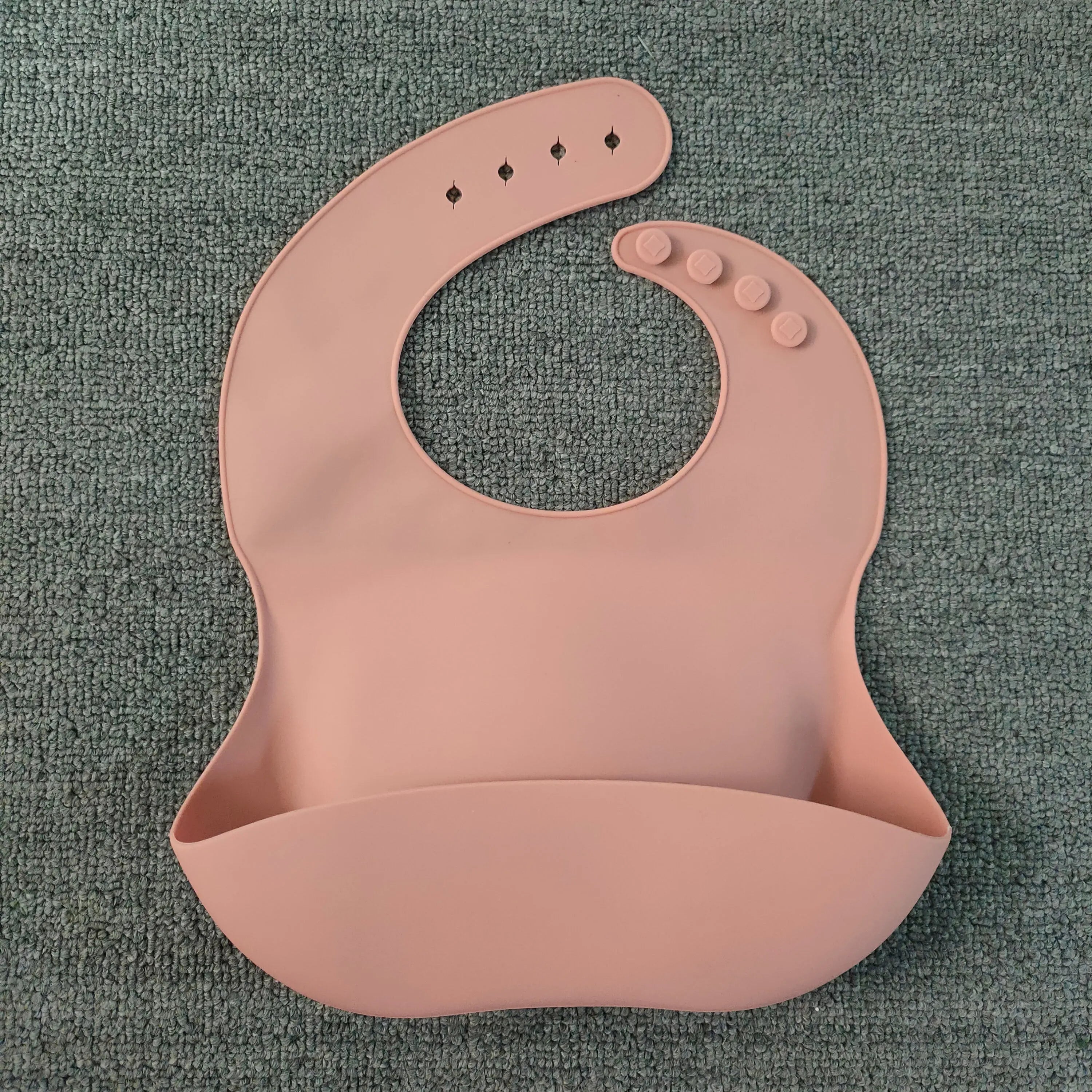 Soft Waterproof Silicone Baby Bib with Food Catcher, Baby Silicone Bib Bells toys