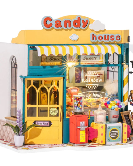 Robotime Rolife Rainbow Candy House DIY Miniature House For Kids Girls Xmas Gifts 3d Wooden Puzzle Dollhouse Funny Creative Toys beldemo5-toys2