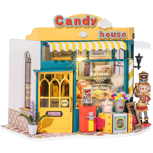 Robotime Rolife Rainbow Candy House DIY Miniature House For Kids Girls Xmas Gifts 3d Wooden Puzzle Dollhouse Funny Creative Toys beldemo5-toys2
