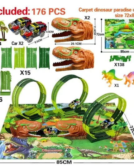 Children's Electric Assembled Track Racing Simulation Animal Tyrannosaurus Dinosaur Toy Puzzle Boy Gift beldemo5-toys2