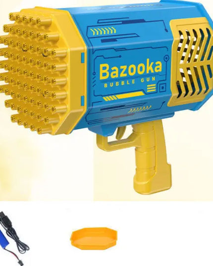Bubble Gun Rocket 69 Holes Soap Bubbles Machine Gun Shape Automatic Blower With Light Toys For Kids Pomperos beldemo5-toys2