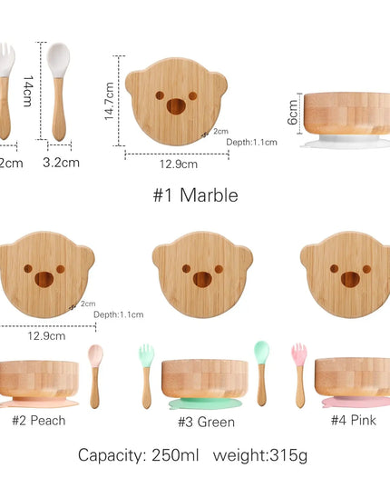 Baby Bamboo And Wood Supplementary Food Bowl Training Meal
