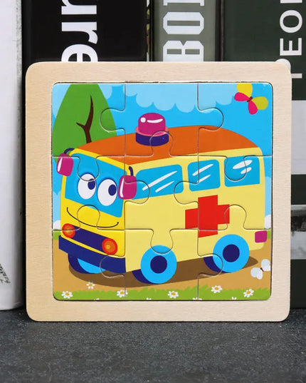 Children cartoon 3D puzzle 9 pieces puzzle animal wooden beldemo5-toys2