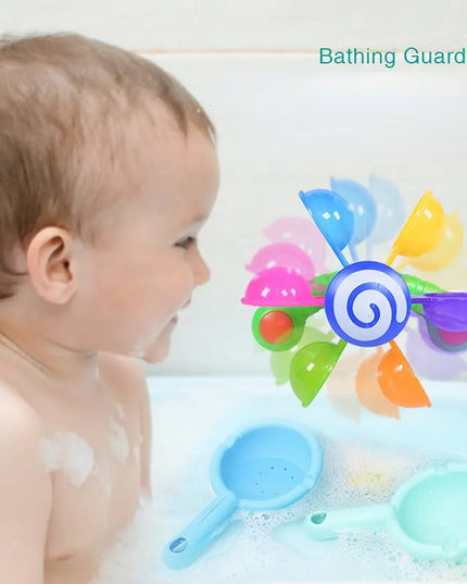 Children's Bathing, Turning, Windmill With Spoon, Baby Shower, Play Water, Rainbow Windmill, Shower, Water Play Toy beldemo5-toys2
