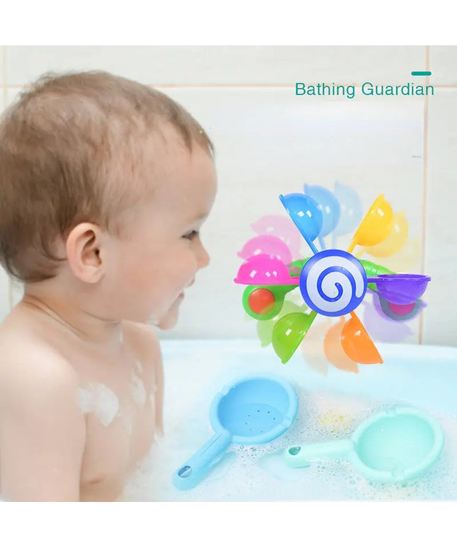 Children's Bathing, Turning, Windmill With Spoon, Baby Shower, Play Water, Rainbow Windmill, Shower, Water Play Toy beldemo5-toys2