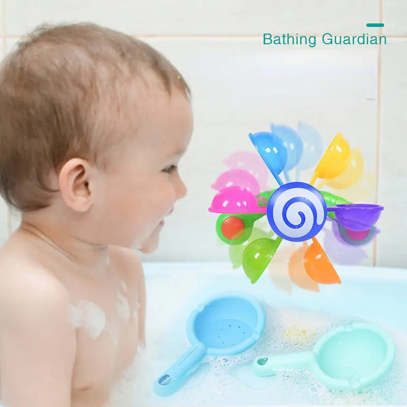 Children's Bathing, Turning, Windmill With Spoon, Baby Shower, Play Water, Rainbow Windmill, Shower, Water Play Toy beldemo5-toys2