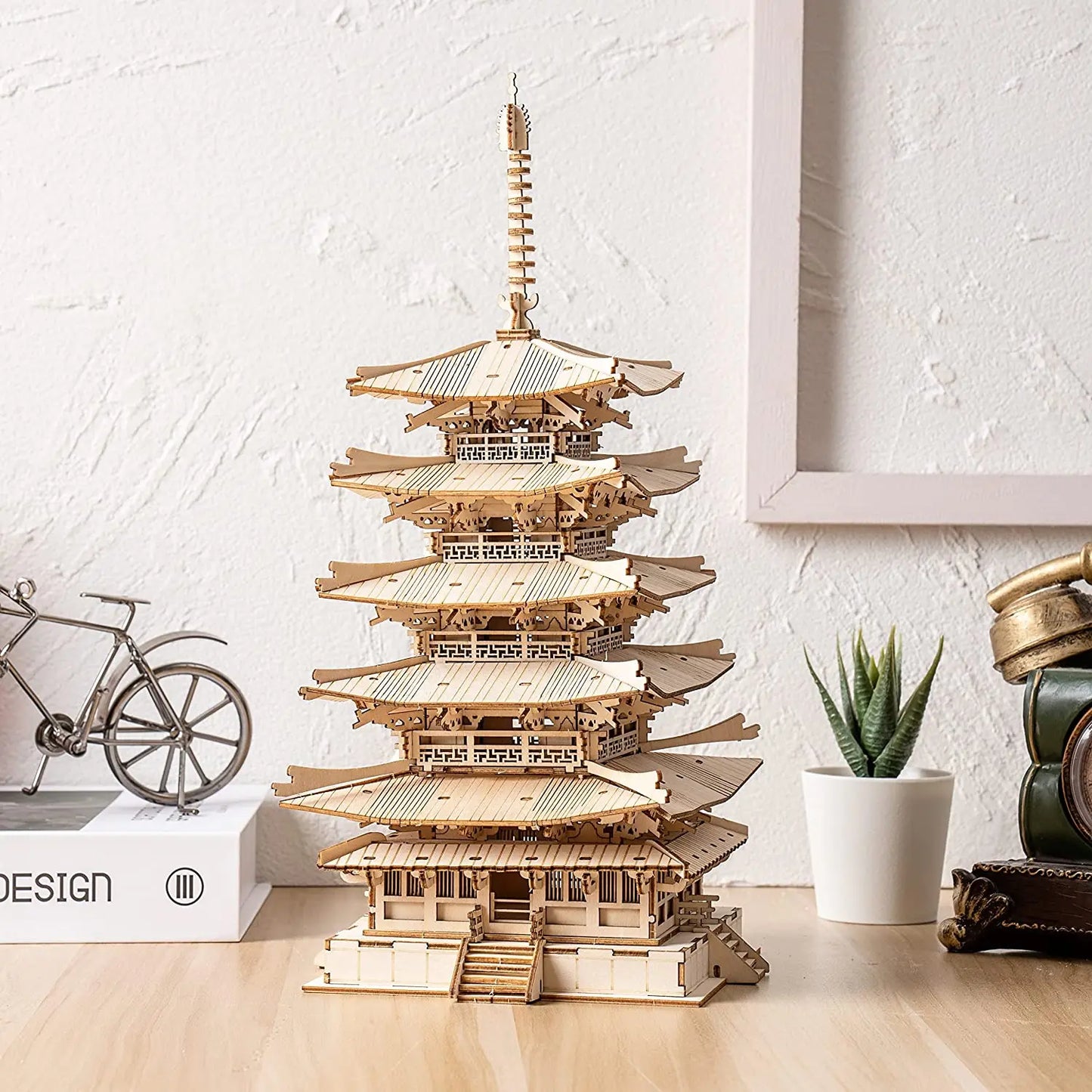 Robotime Five-storied Pagoda 3D Wooden Puzzle Toys For Children Kids Birthday Gift TGN02 beldemo5-toys2