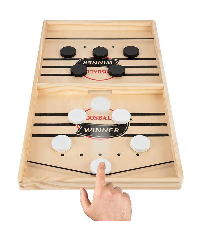 Fast Sling Puck Game,Wooden Hockey Game,Super Foosball Table,Desktop Battle Parent-Child Interaction Winner Slingshot Game,Adults And Kids Family Game Toys beldemo5-toys2