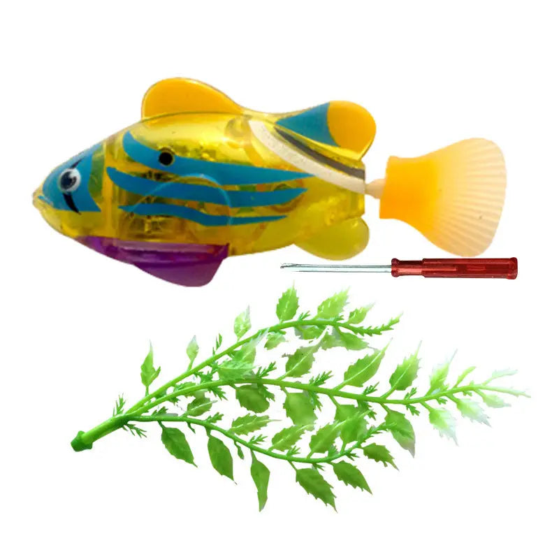 Pet Fish Electronic Cat Toys With Grass LED Light Toys beldemo5-toys2
