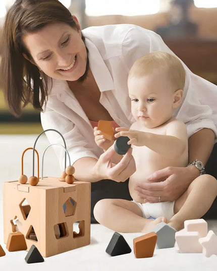 Children’s Wooden Geometric Box Puzzle Toys - Picture Color