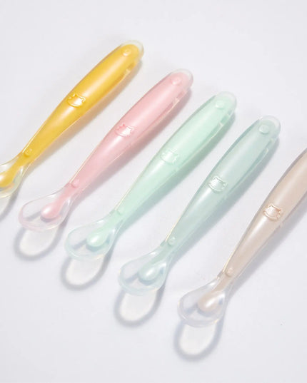 Baby Food Supplement Silicone Spoon Bells toys