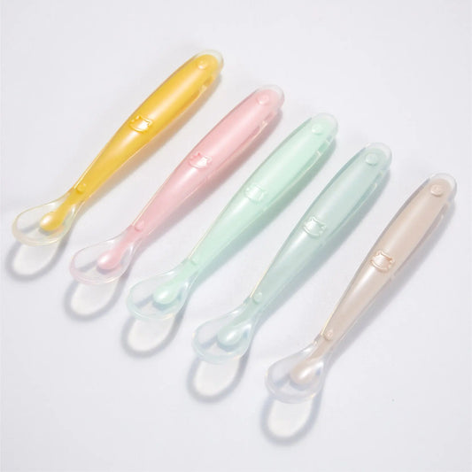 Baby Food Supplement Silicone Spoon Bells toys
