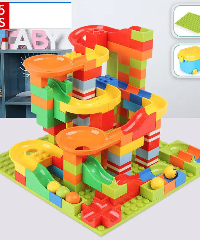 Race Run DIY Small Block Compatible City Building Blocks Funnel Slide beldemo5-toys2