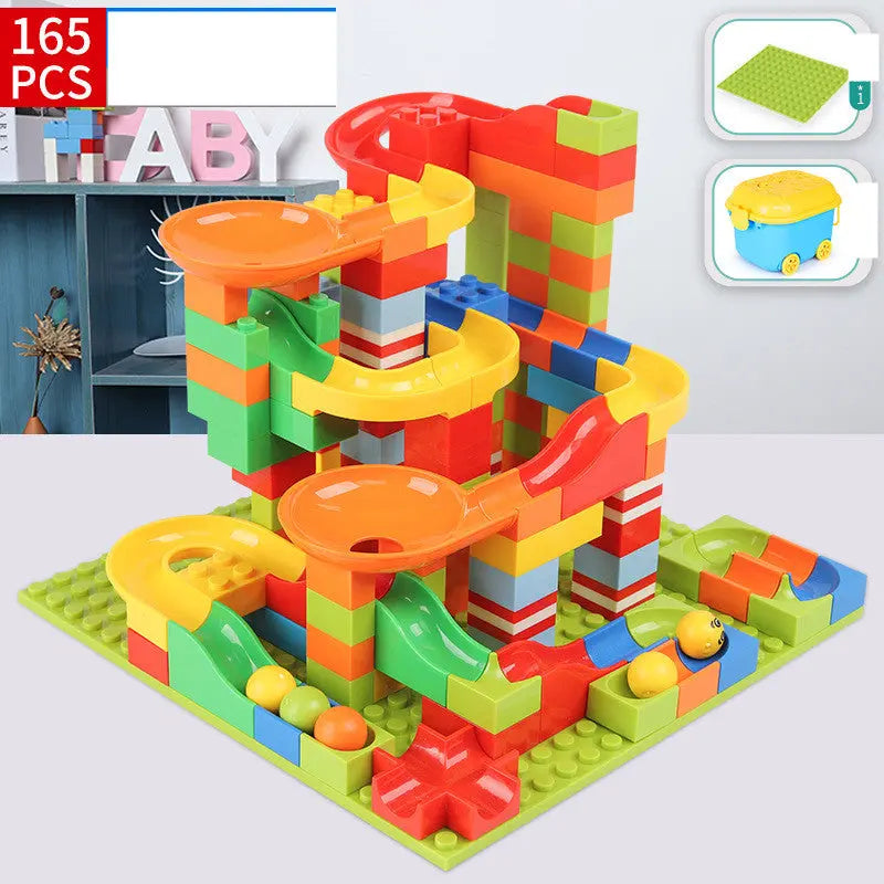 Race Run DIY Small Block Compatible City Building Blocks Funnel Slide beldemo5-toys2