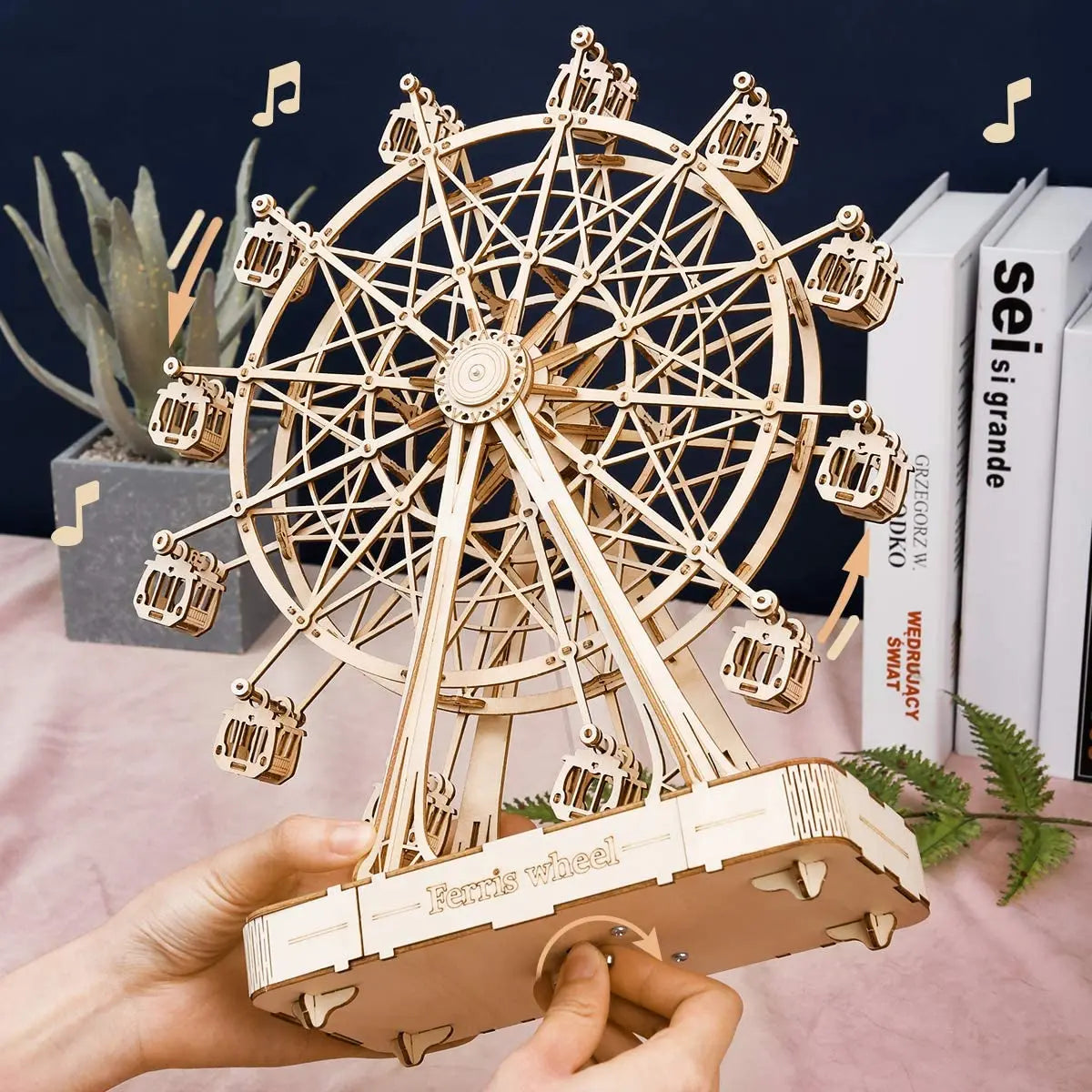 Rowood 3D Puzzles For Adults Model Kits For AdultsWooden Music BoxDIY Craft Kits For Adults Teen Boy Gifts On Birthday Christmas  Ferris Wheel beldemo5-toys2