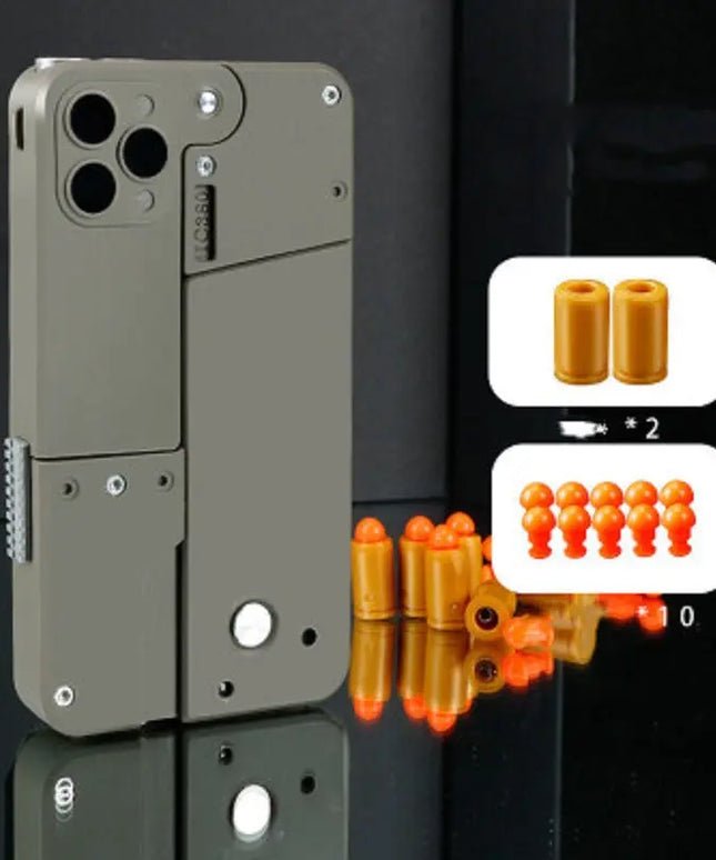 Harmless Folding Pistol Bullet Automatic Shell Throwing Toy Creative Soft  Mobile Phone Appearance Gun Outdoor Interactive Kid Gift beldemo5-toys2