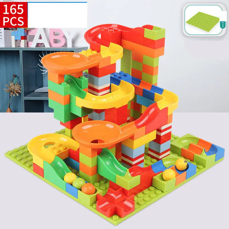 Race Run DIY Small Block Compatible City Building Blocks Funnel Slide beldemo5-toys2