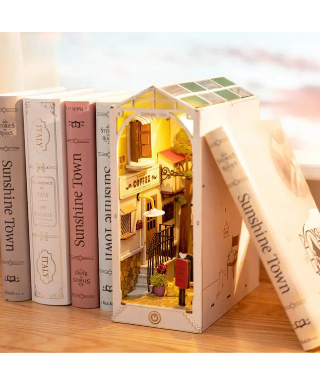 Robotime Rolife DIY Book Nook Wooden Miniature Doll House Light For Bookshelf Insert Furniture beldemo5-toys2