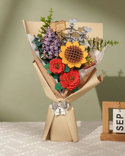Rowood Wooden Flower Bouquet Puzzle Hand-Make Eco-friend Materials Romantic Gift beldemo5-toys2
