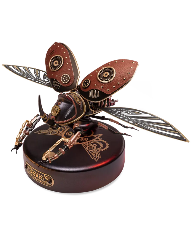 Robotime Rokr Metal 3D Puzzles Games Rhinoceros Beetle Punk Style Gift For Birthday Easy Assembly Mechanical Design Toys - MI01 beldemo5-toys2