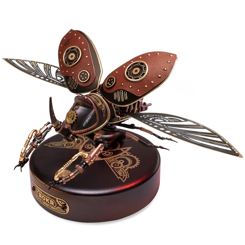 Robotime Rokr Metal 3D Puzzles Games Rhinoceros Beetle Punk Style Gift For Birthday Easy Assembly Mechanical Design Toys - MI01 beldemo5-toys2