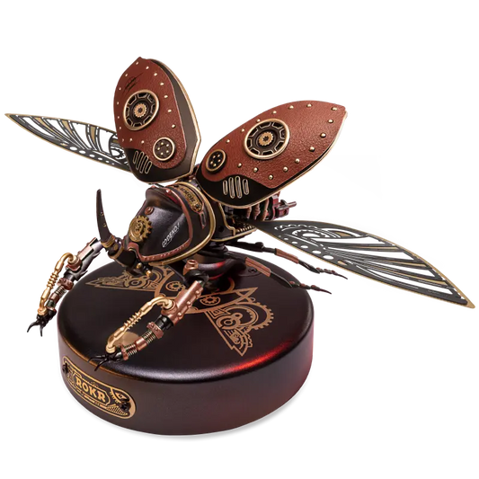 Robotime Rokr Metal 3D Puzzles Games Rhinoceros Beetle Punk Style Gift For Birthday Easy Assembly Mechanical Design Toys - MI01 beldemo5-toys2