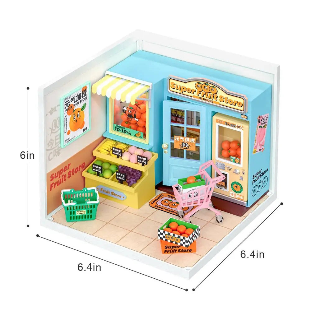 Robotime Rolife Super Creator Daily Plastic DIY Miniature House Cafe Energy Supply Store Building Block Sets English Version beldemo5-toys2