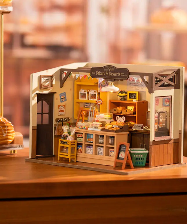 Robotime Rolife Becka's Baking House DIY Miniature House For Kids Children 3D Wooden Assembly Toys Easy Connection Home Decorate beldemo5-toys2
