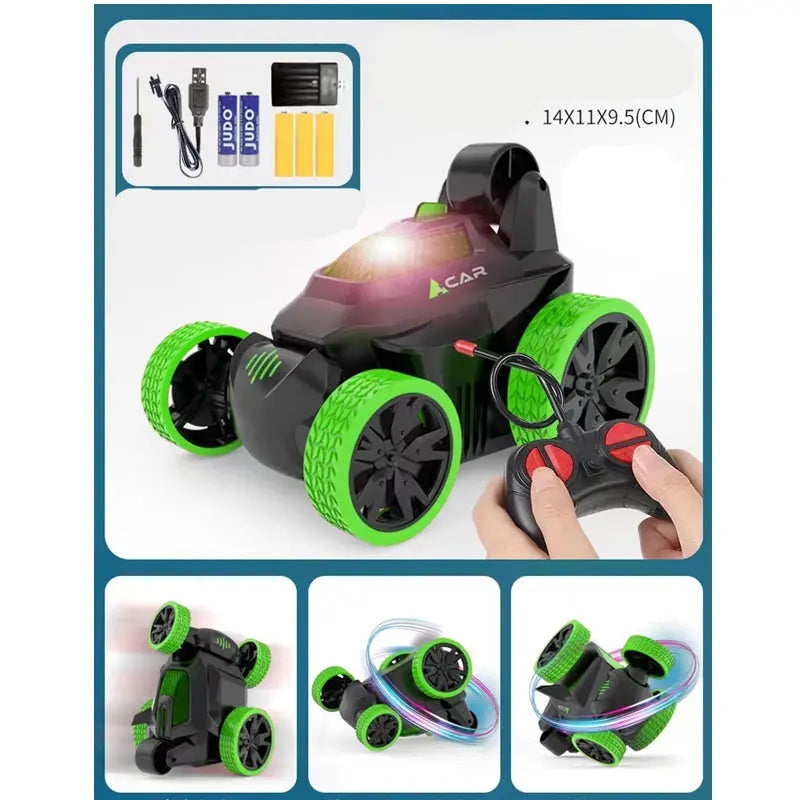 Double-sided Tumbling Stunt Dump Truck Charging Version Remote Control Toy beldemo5-toys2