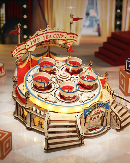 Robotime RokrTilt-A-Whirl DIY Music Box Building Block Amusement Park Series For Kids Adults Easy Assembly 3D Wooden Puzzle EA04 beldemo5-toys2