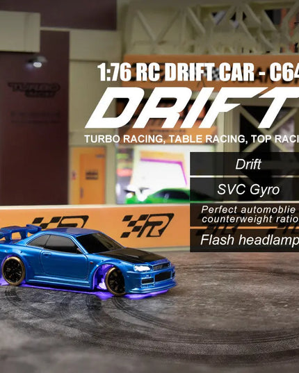 Turbo Racing 1vs76 C64 Drift RC Car With Gyro Radio Full Proportional Remote Control Toys RTR Kit For Kids And Adults beldemo5-toys2