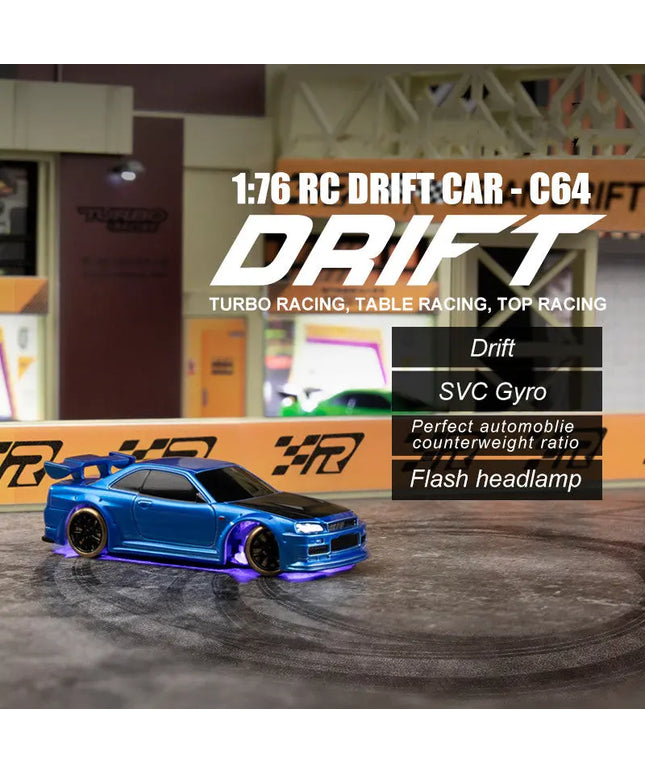 Turbo Racing 1vs76 C64 Drift RC Car With Gyro Radio Full Proportional Remote Control Toys RTR Kit For Kids And Adults beldemo5-toys2