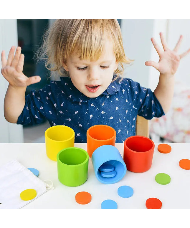 Baby Toddler Preschool Kids Learning Educational Wooden Toys Learning For Children Games Color Sorting Cup beldemo5-toys2