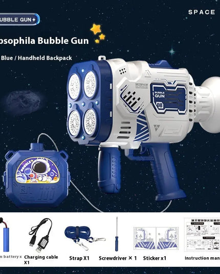 Bubble Gun Rocket Soap Bubble Machine Electric Space Launcher Continues To Produce Bubbles With LED Light beldemo5-toys2