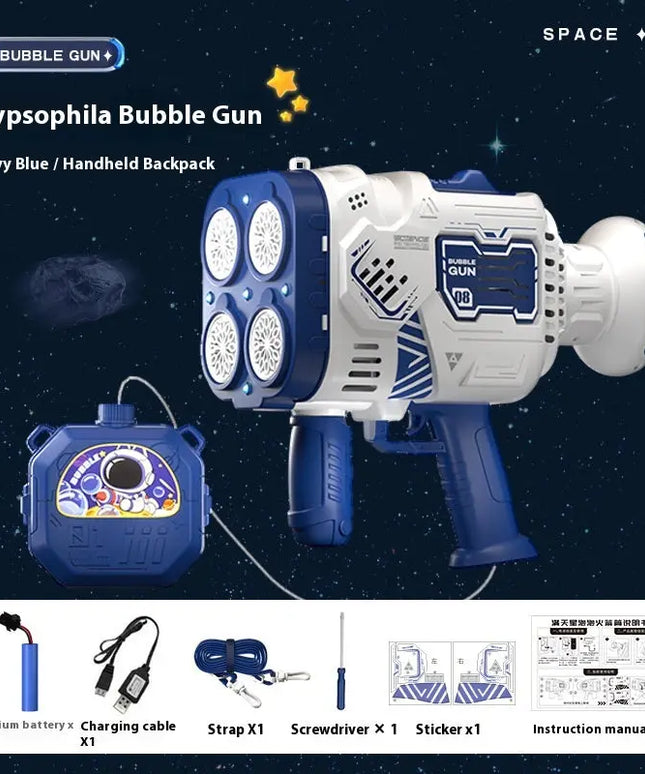Bubble Gun Rocket Soap Bubble Machine Electric Space Launcher Continues To Produce Bubbles With LED Light beldemo5-toys2