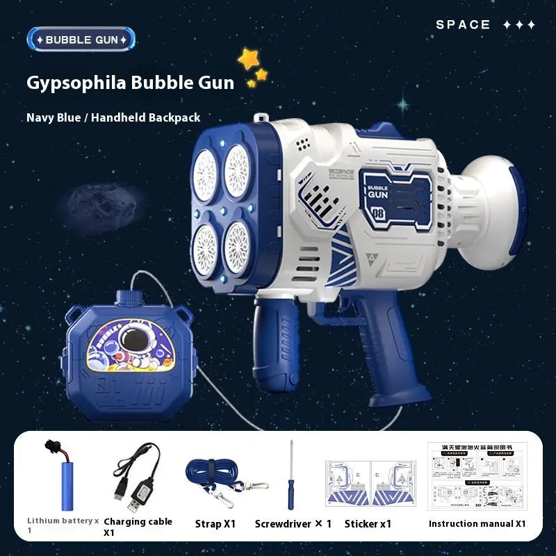 Bubble Gun Rocket Soap Bubble Machine Electric Space Launcher Continues To Produce Bubbles With LED Light beldemo5-toys2