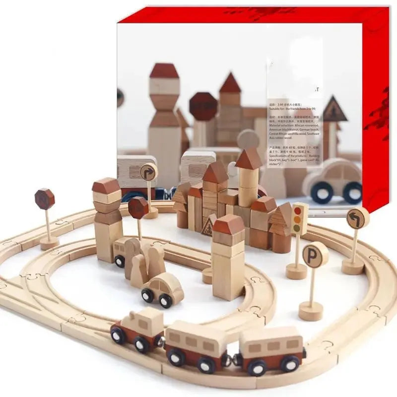 Wooden Creative Forest Track Children Puzzle To Build Urban Rail Transit Wooden Toys beldemo5-toys2