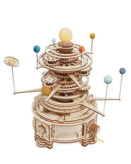 Robotime Rokr 316PCS Rotatable Mechanical Orrery DIY Wooden Model Building Block Kits Assembly Toy Gift For Children ST001 beldemo5-toys2