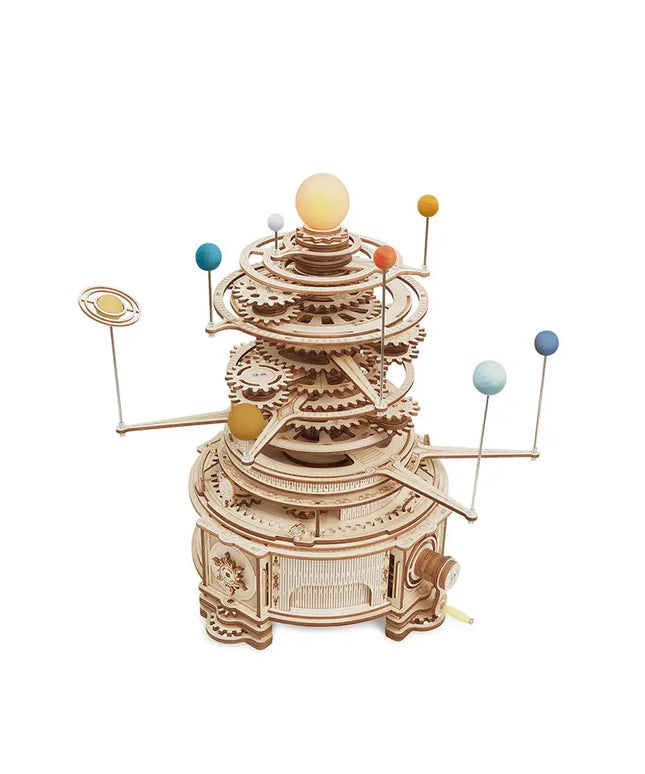 Robotime Rokr 316PCS Rotatable Mechanical Orrery DIY Wooden Model Building Block Kits Assembly Toy Gift For Children ST001 beldemo5-toys2