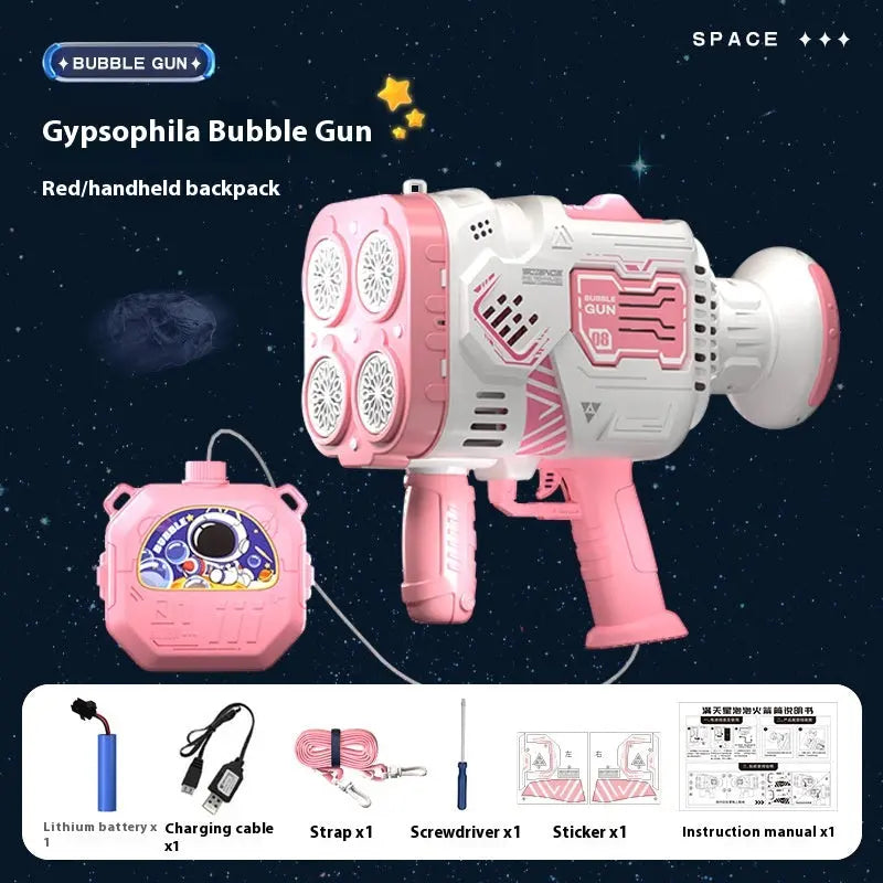 Bubble Gun Rocket Soap Bubble Machine Electric Space Launcher Continues To Produce Bubbles With LED Light beldemo5-toys2